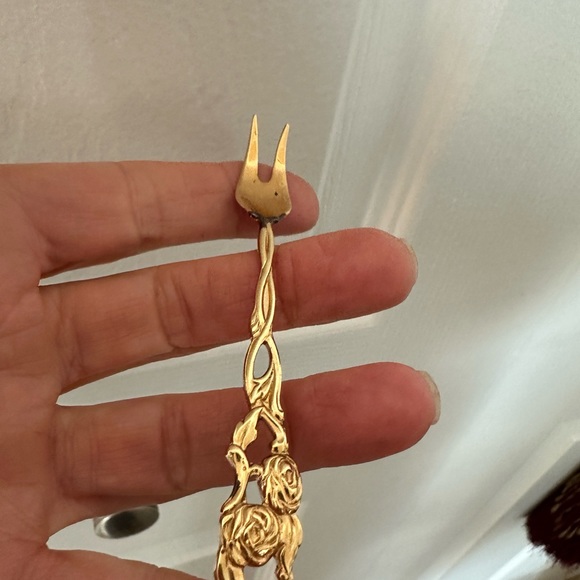 VINTAGE STAMPED NILS JOHAN E.R.NS. ALP. ORNATE COCKTAIL FORK - Picture 5 of 16